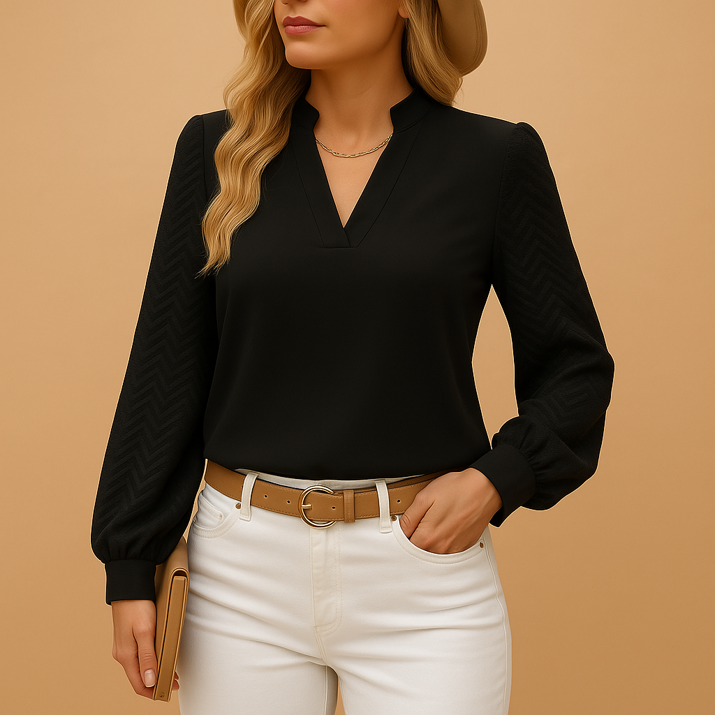Rosalind — Soft Viscose V-Neck Top With Flowy Relaxed Fit For All Seasons