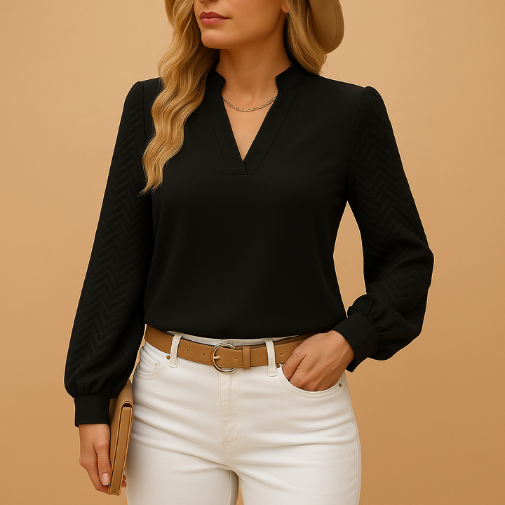Rosalind — Soft Viscose V-Neck Top With Flowy Relaxed Fit For All Seasons