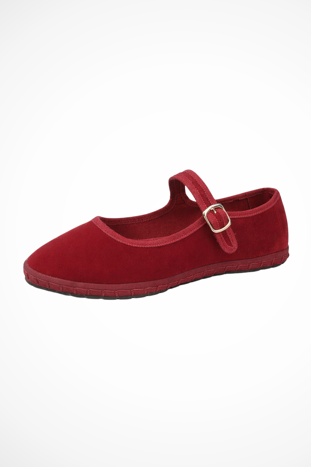 Maryjane — Suede-Like Mary Jane Flats With Classic Round Toe Comfortable Design