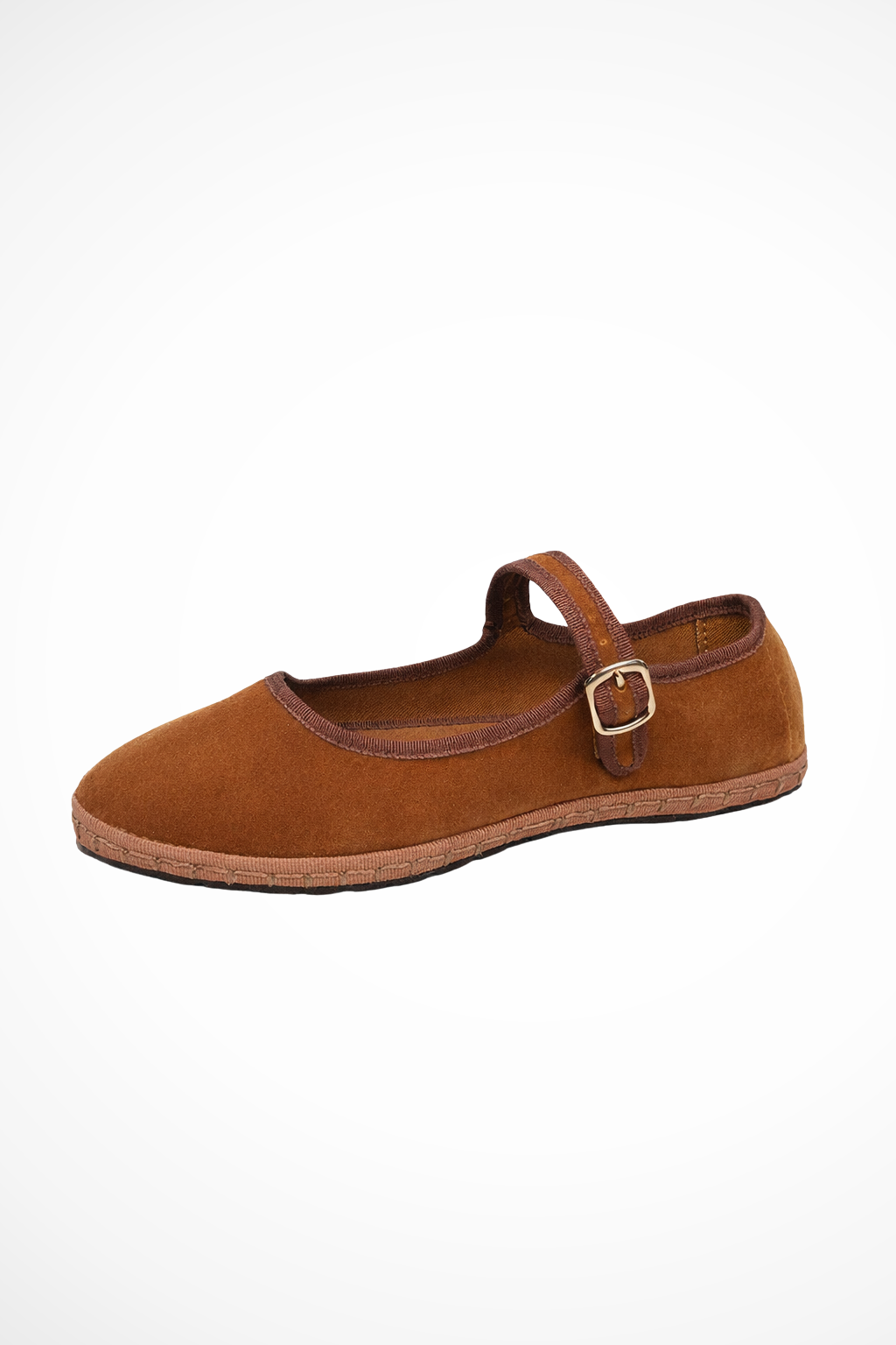Maryjane — Suede-Like Mary Jane Flats With Classic Round Toe Comfortable Design