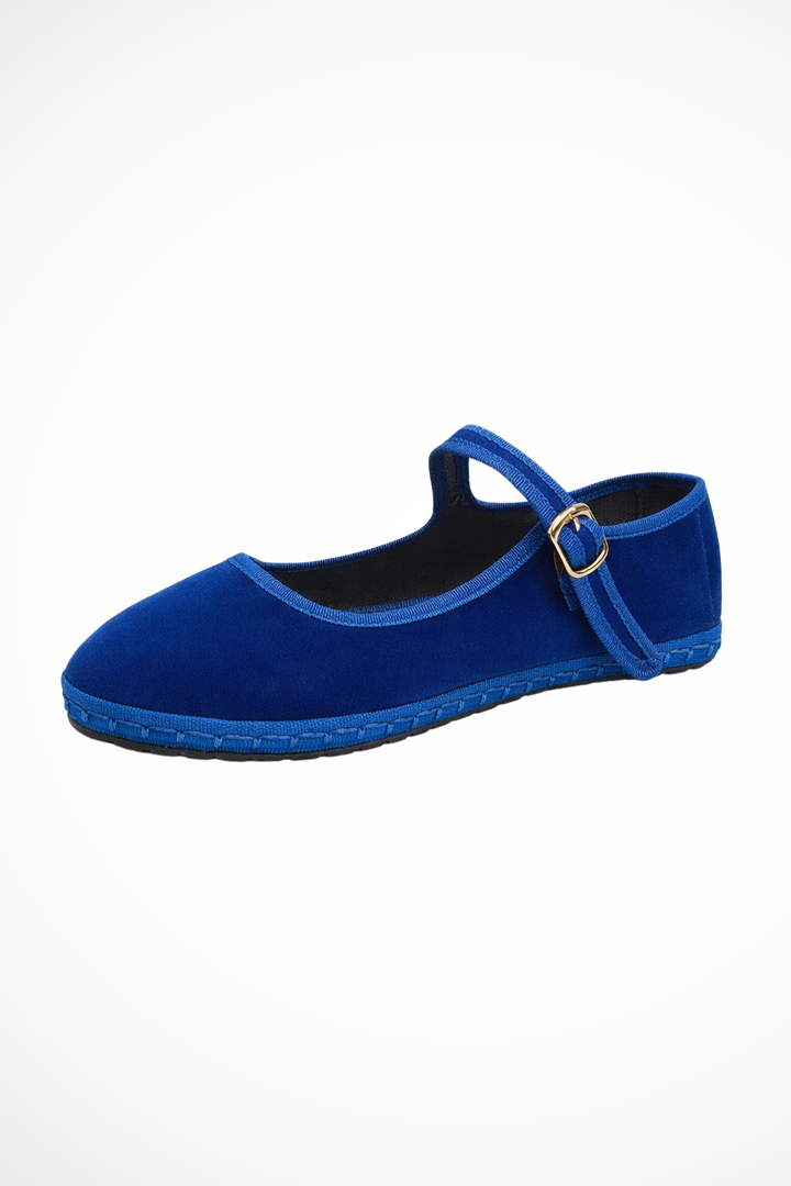 Maryjane — Suede-Like Mary Jane Flats With Classic Round Toe Comfortable Design