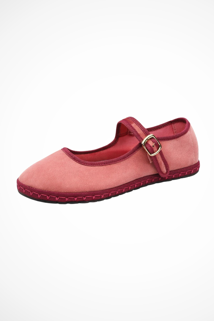 Maryjane — Suede-Like Mary Jane Flats With Classic Round Toe Comfortable Design