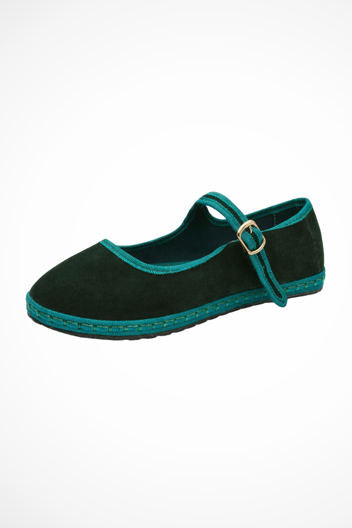 Maryjane — Suede-Like Mary Jane Flats With Classic Round Toe Comfortable Design