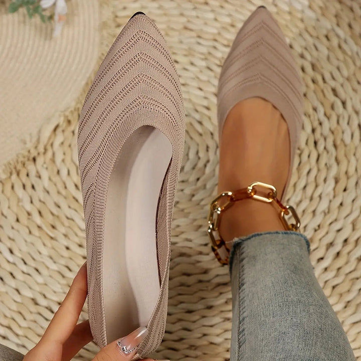 Synthflatelegant — Synthetic Leather Flat Shoes With Comfortable Elegant Casual Design