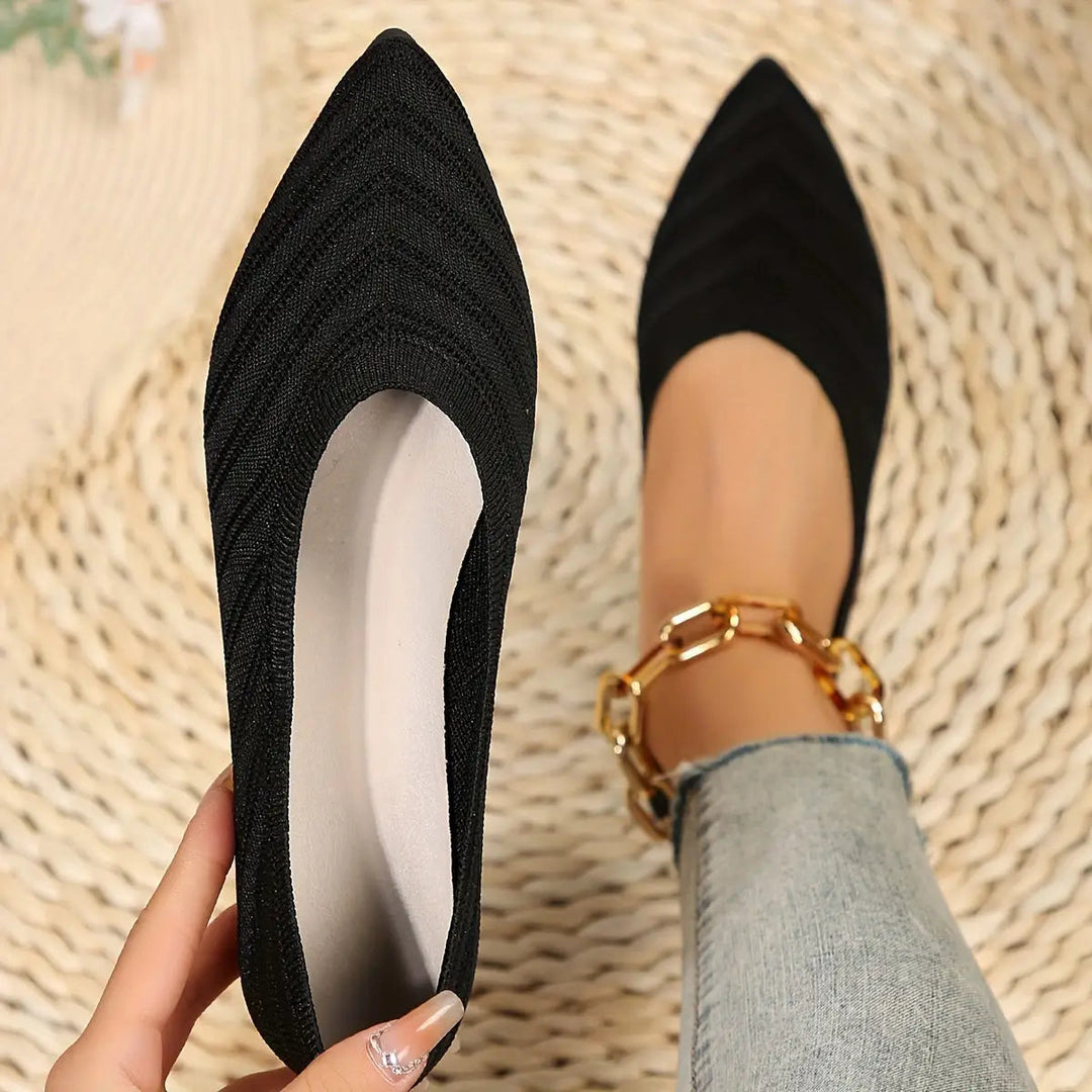 Synthflatelegant — Synthetic Leather Flat Shoes With Comfortable Elegant Casual Design