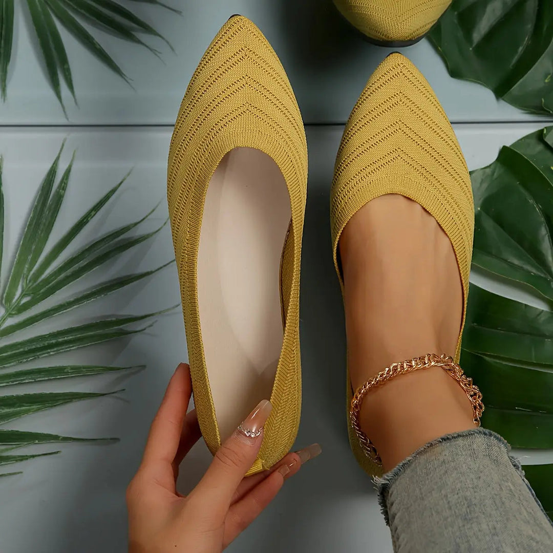 Synthflatelegant — Synthetic Leather Flat Shoes With Comfortable Elegant Casual Design