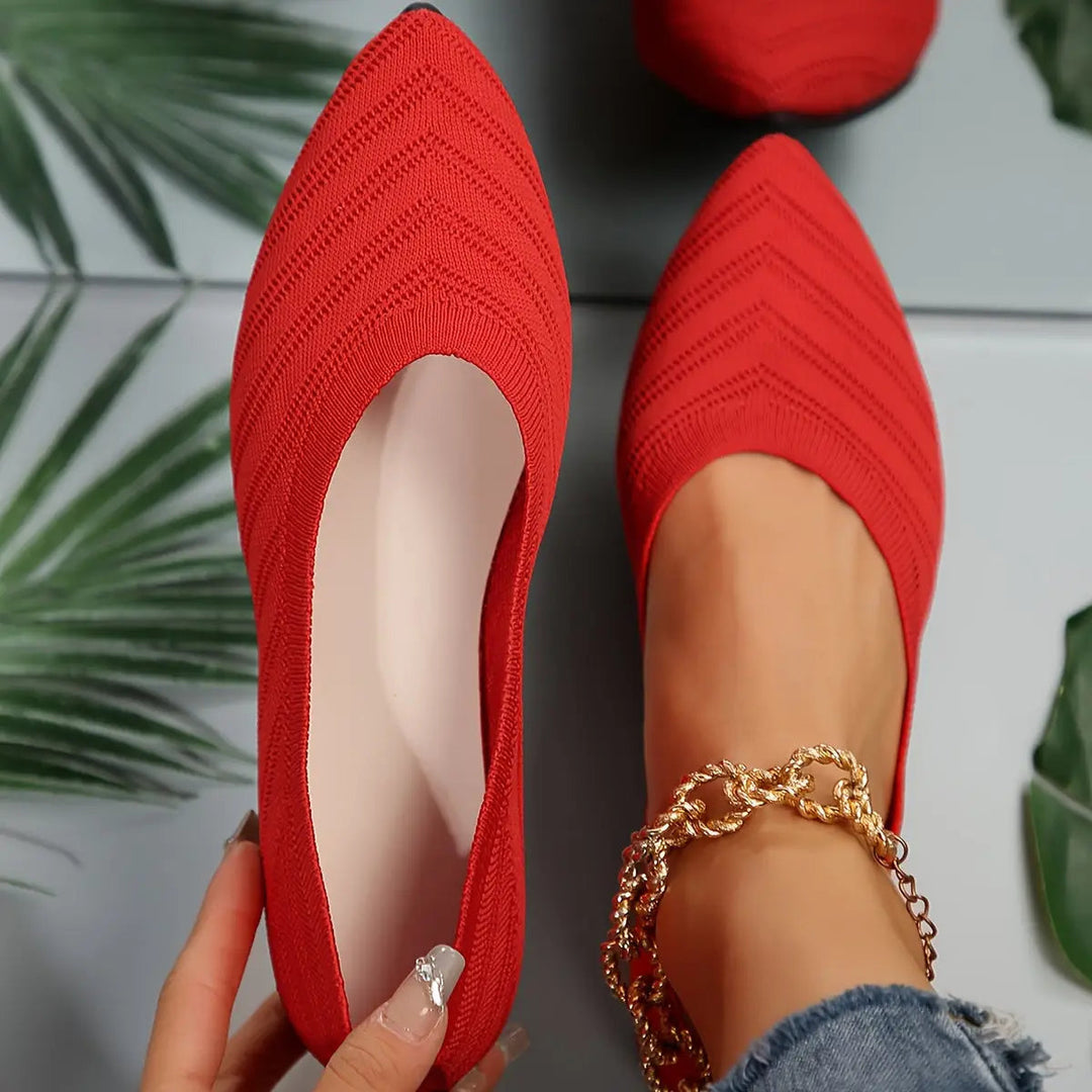 Synthflatelegant — Synthetic Leather Flat Shoes With Comfortable Elegant Casual Design