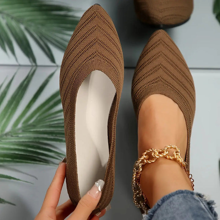 Synthflatelegant — Synthetic Leather Flat Shoes With Comfortable Elegant Casual Design