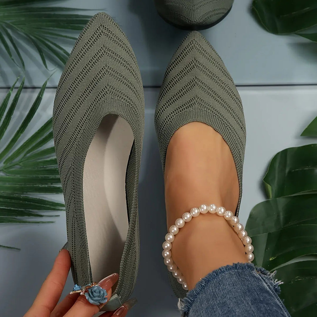 Synthflatelegant — Synthetic Leather Flat Shoes With Comfortable Elegant Casual Design