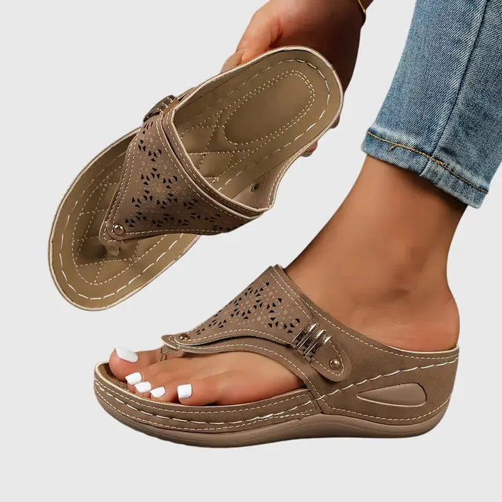 Wedgewalk — Synthetic Orthopedic Sandals With Comfortable Slip-On Wedge Footwear Design