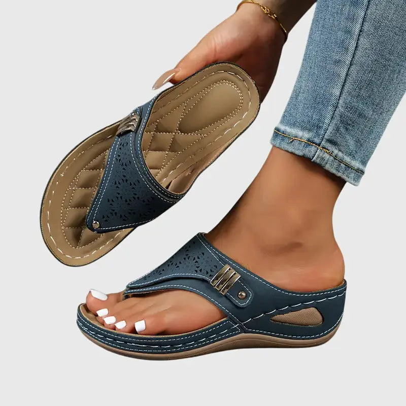 Wedgewalk — Synthetic Orthopedic Sandals With Comfortable Slip-On Wedge Footwear Design