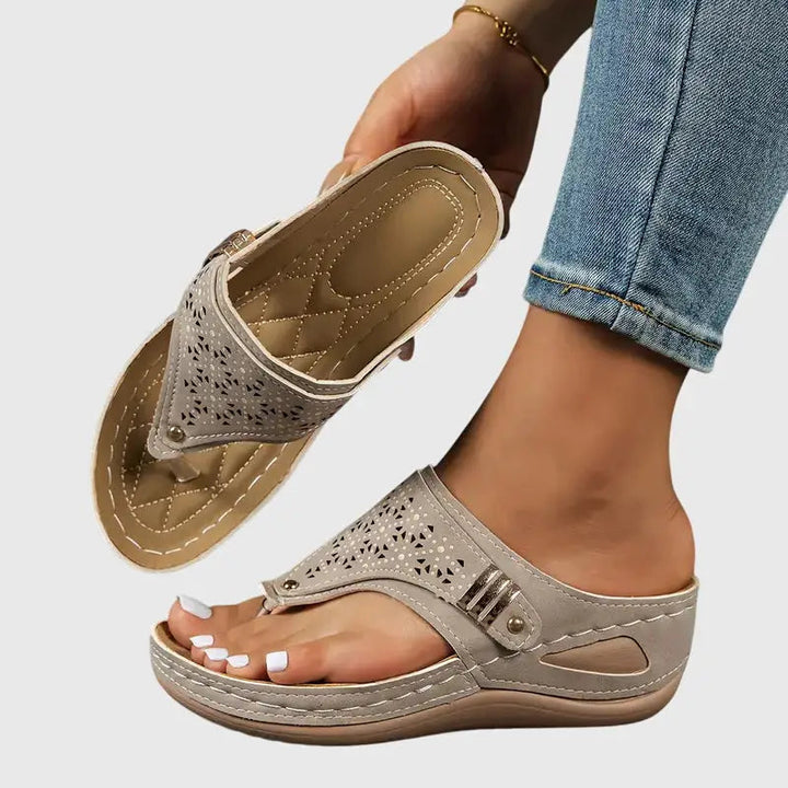 Wedgewalk — Synthetic Orthopedic Sandals With Comfortable Slip-On Wedge Footwear Design