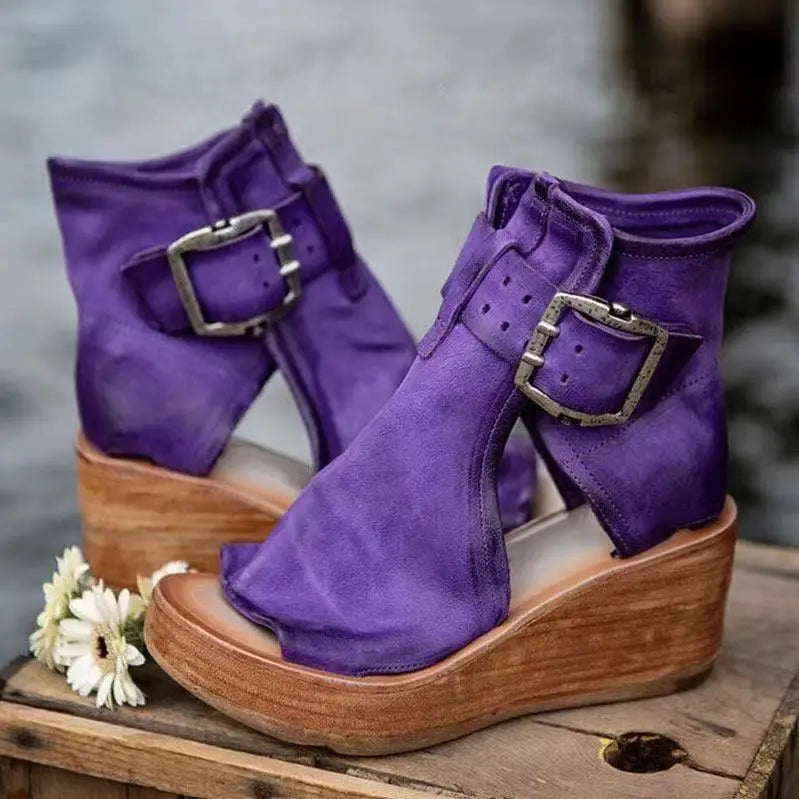 Bohemia — Synthetic Wedge Sandals With Comfortable Supportive Boho Summer Design
