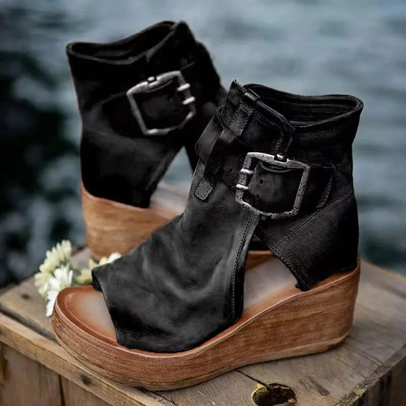 Bohemia — Synthetic Wedge Sandals With Comfortable Supportive Boho Summer Design