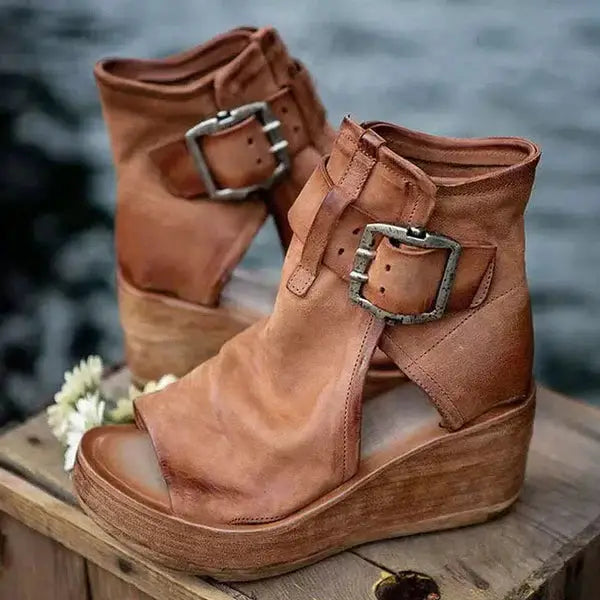 Bohemia — Synthetic Wedge Sandals With Comfortable Supportive Boho Summer Design