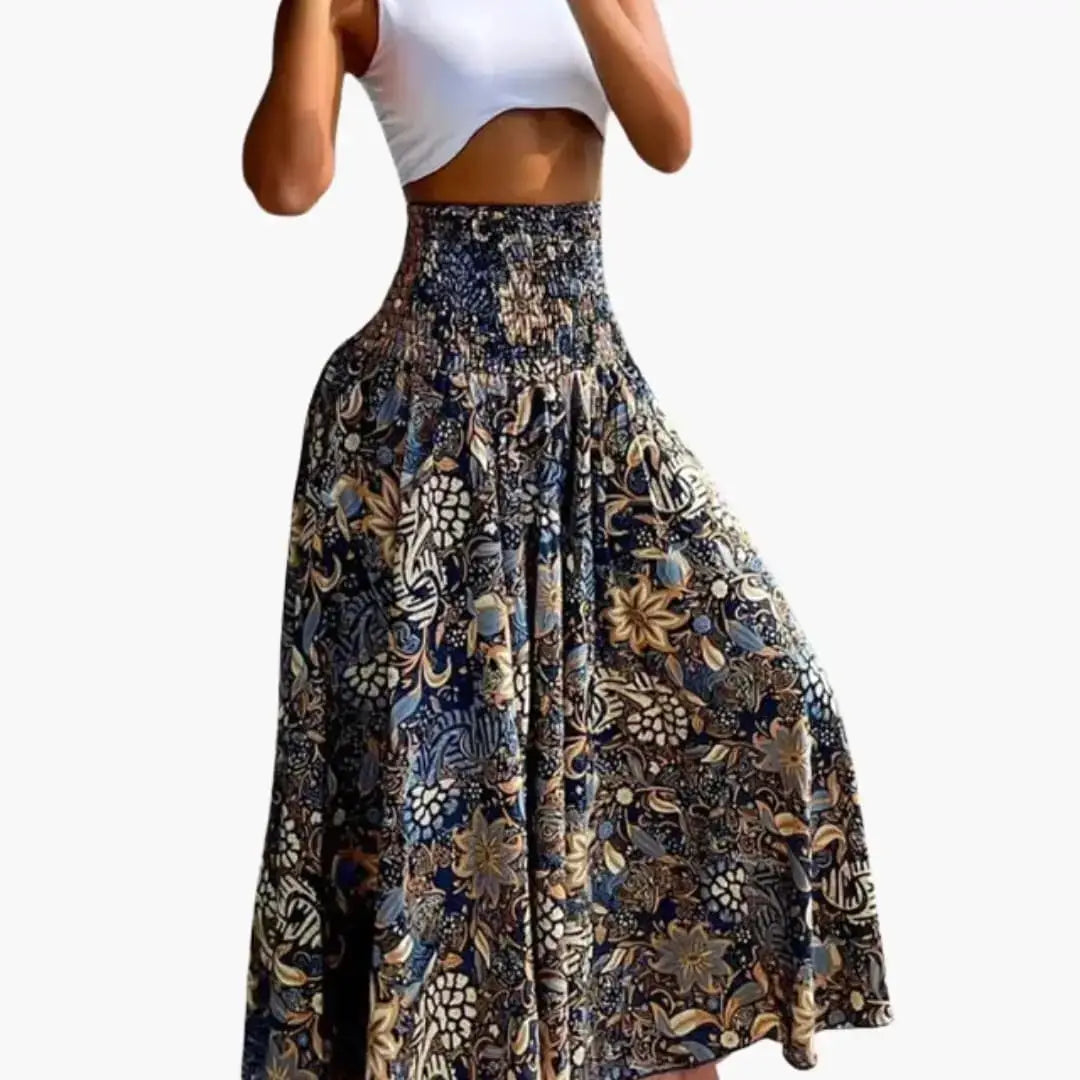 Wilhelmina — Woven A-Line Skirt With Comfortable Long Pull-On Pocket Design