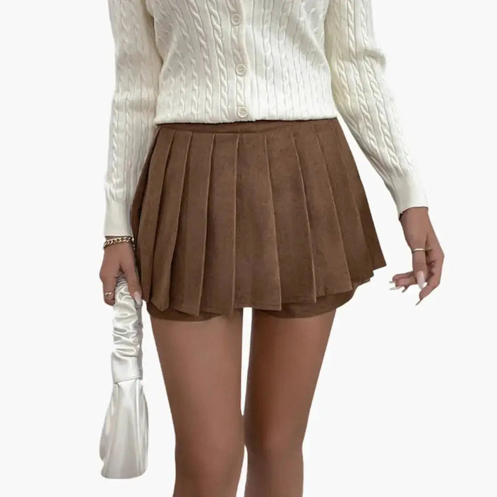 Hazelwood — Woven Pleated Midi Skirt With Structured Flowing Elastic Waistband Design