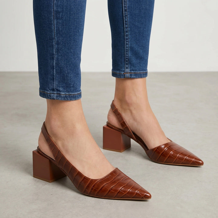 Ariana — Elegant Orthopaedic Slingback Heels With Comfortable Pointed Toe Design