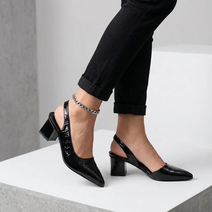 Ariana — Elegant Orthopaedic Slingback Heels With Comfortable Pointed Toe Design