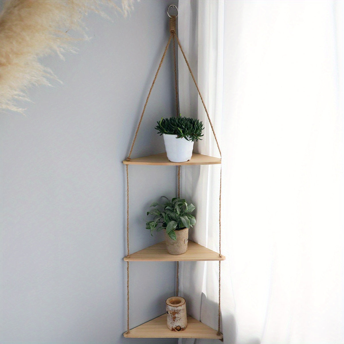 Movattis™ - Bohemian Triangular Wooden Shelf: Stylish Wall Hanging Decor