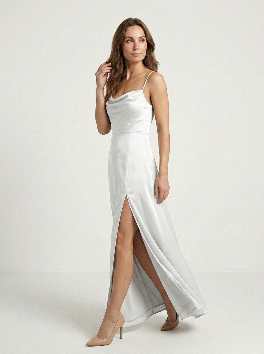 Charlotte — Elegant Maxi Dress With Sleeveless Draped Neckline Evening Gown
