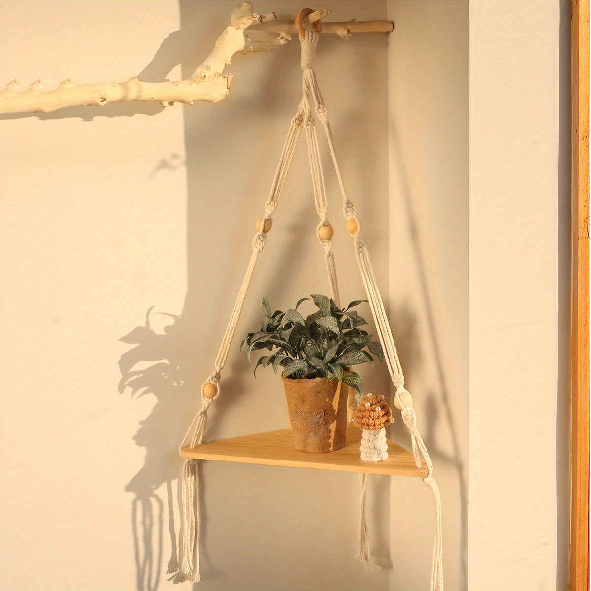 Movattis™ - Bohemian Triangular Wooden Shelf: Stylish Wall Hanging Decor