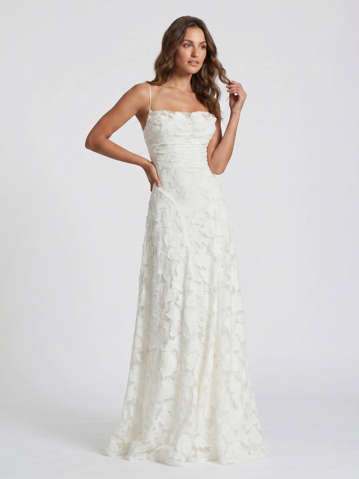 Sophia — Floral Textured A-Line Bridal Gown With Elegant Strapless Design