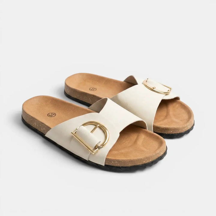Buckleease — PU Buckled Mules With Chic Open Slip-On Everyday Comfort Design