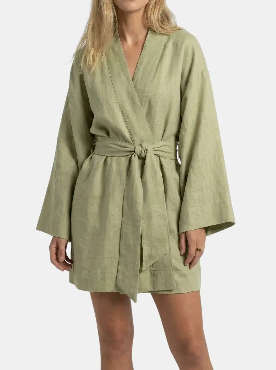 Marlowe — Breathable Linen Kimono Dress For Airy Bohemian Summer Days