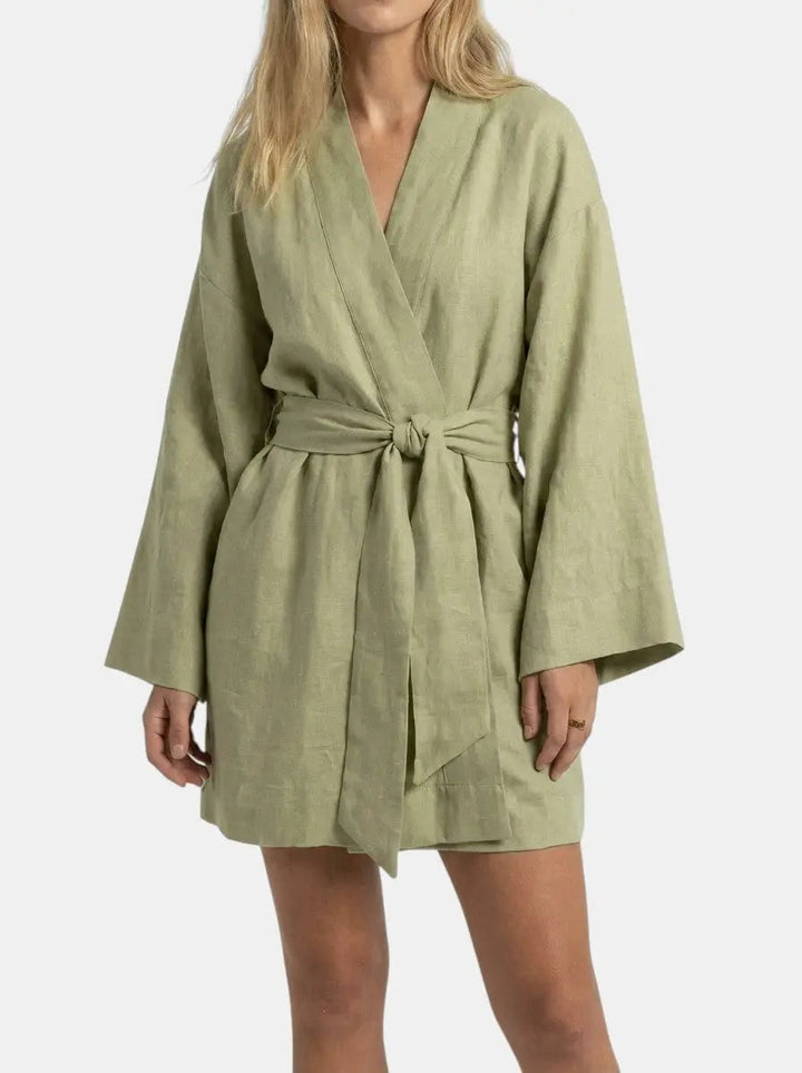 Marlowe — Breathable Linen Kimono Dress For Airy Bohemian Summer Days