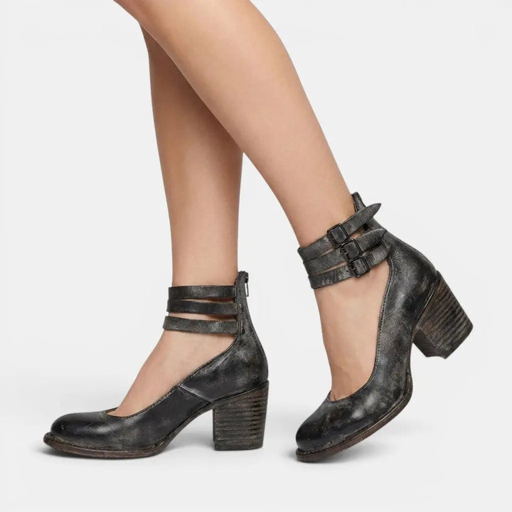 Doublewedge — PU Leather Open Toe Wedge Sandals With Comfortable Double Strap Design