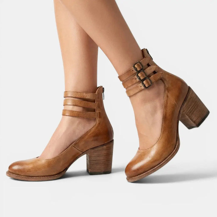 Doublewedge — PU Leather Open Toe Wedge Sandals With Comfortable Double Strap Design