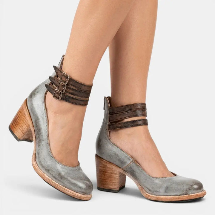 Doublewedge — PU Leather Open Toe Wedge Sandals With Comfortable Double Strap Design