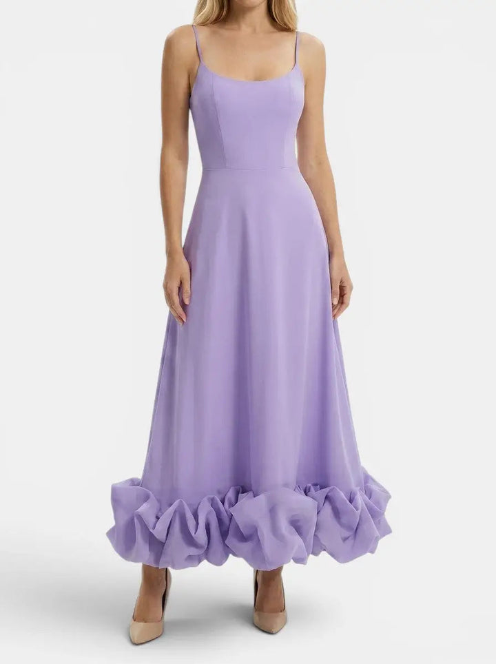 Beatrix — Elegant Fabric Midi Evening Dress With Flattering Ruffle Detail
