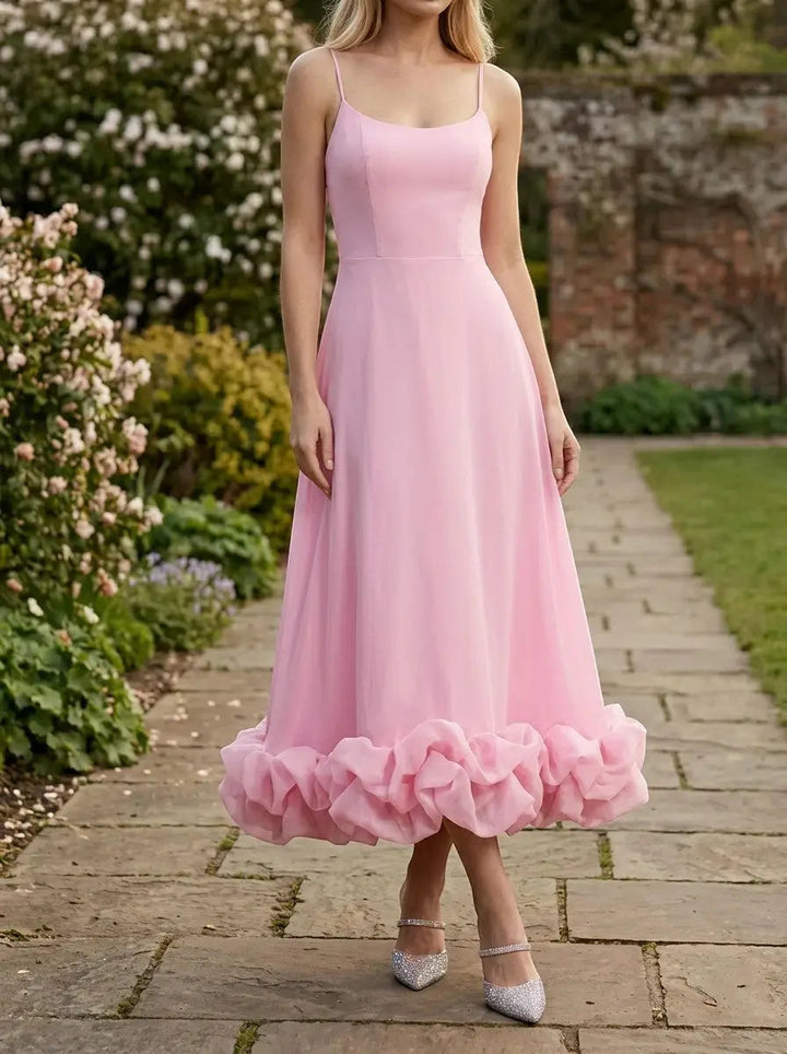 Beatrix — Elegant Fabric Midi Evening Dress With Flattering Ruffle Detail