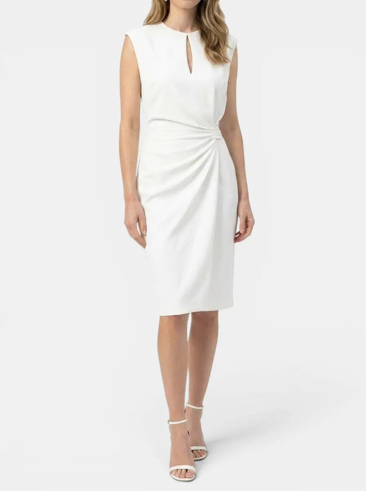 Theodosia — Elegant Midi Cocktail Dress With Keyhole Neckline And Ruched Waist