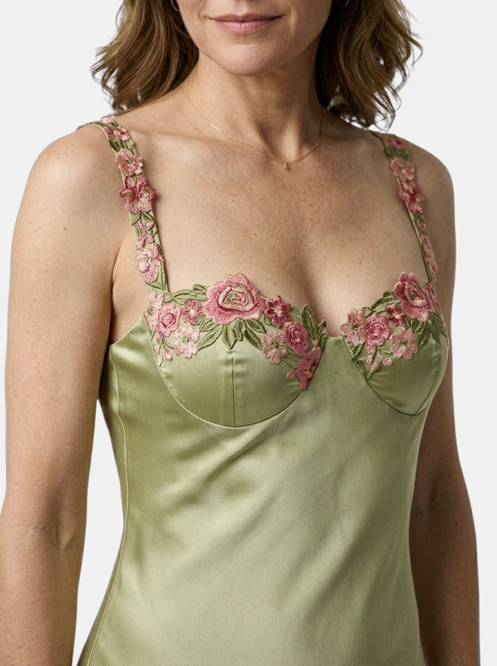 Genevra — Floral Embroidered Maxi Dress For Elegant Flowing Summer Gown Style