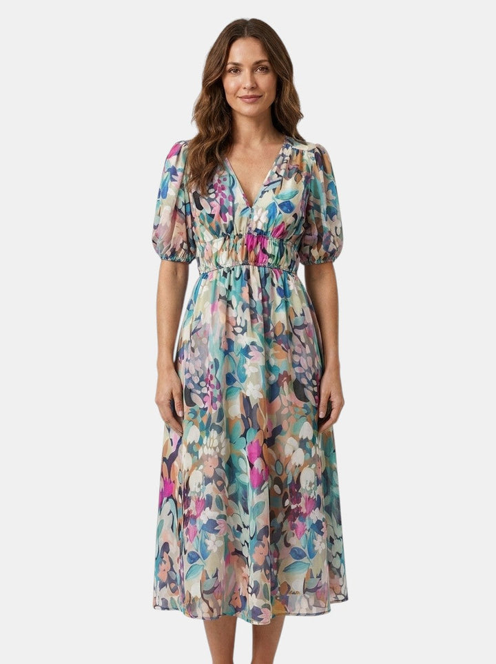 Rosamund — Floral Midi Dress With Lightweight Romantic Summer Style