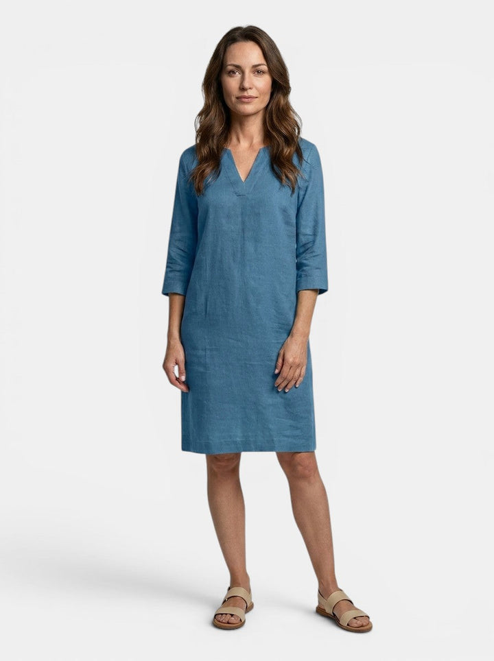 Calliope — Flowing Summer Dress With Elegant V-Neck Layered Design