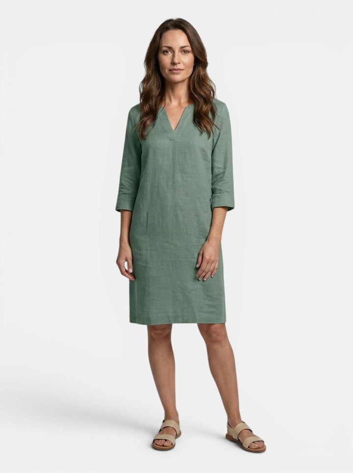 Calliope — Flowing Summer Dress With Elegant V-Neck Layered Design