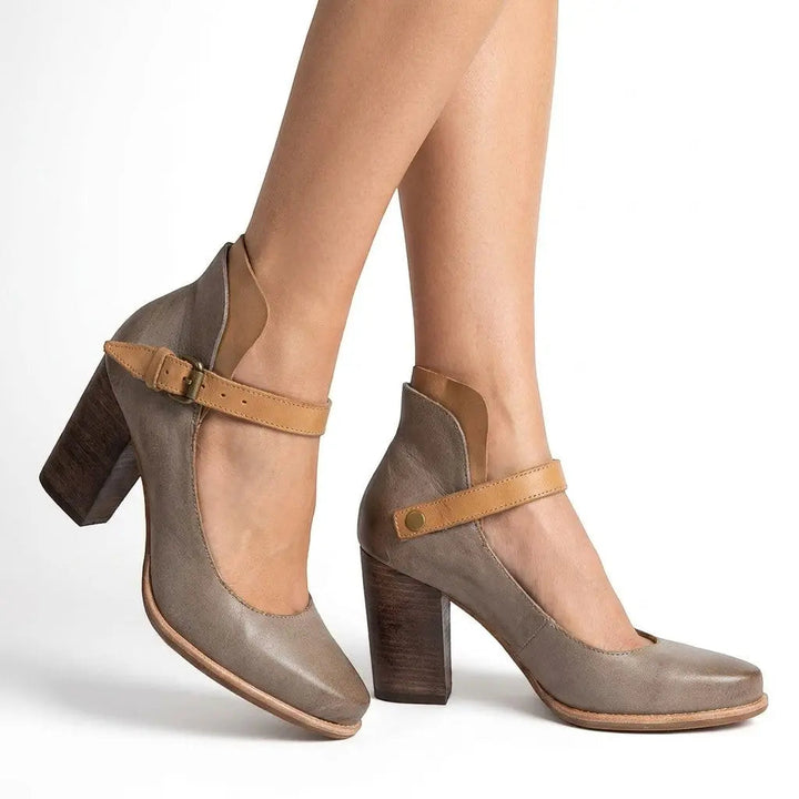 Strapelegance — Leather Heel Sandals With Elegant Adjustable Straps Summer Design