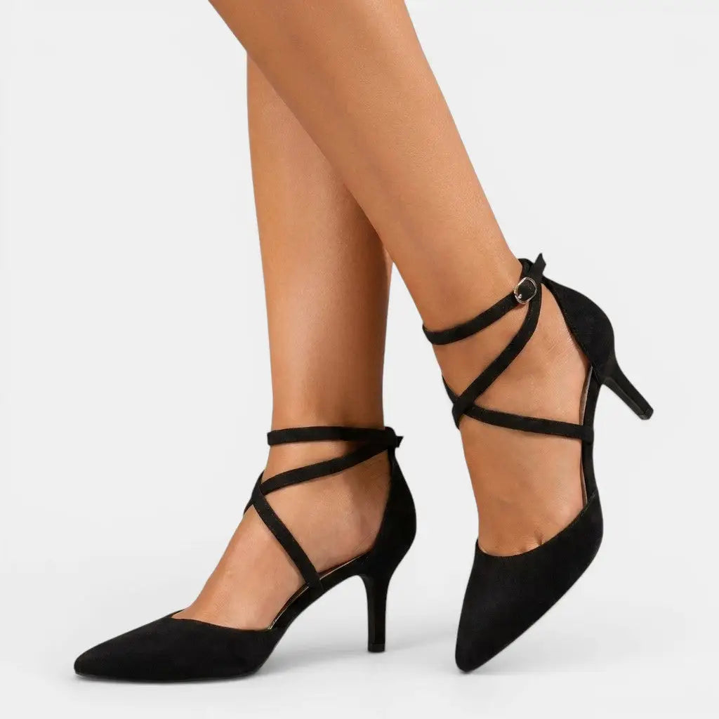 Adelaide — Leather Sandals With Adjustable Elegant Comfort Heels