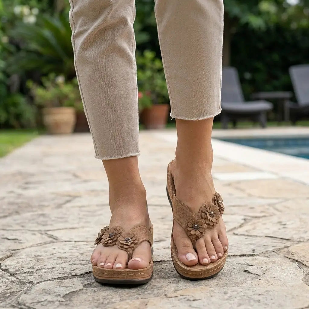 Slipease — Leather Slip-On Sandals With Elegant Orthopedic Comfort Design