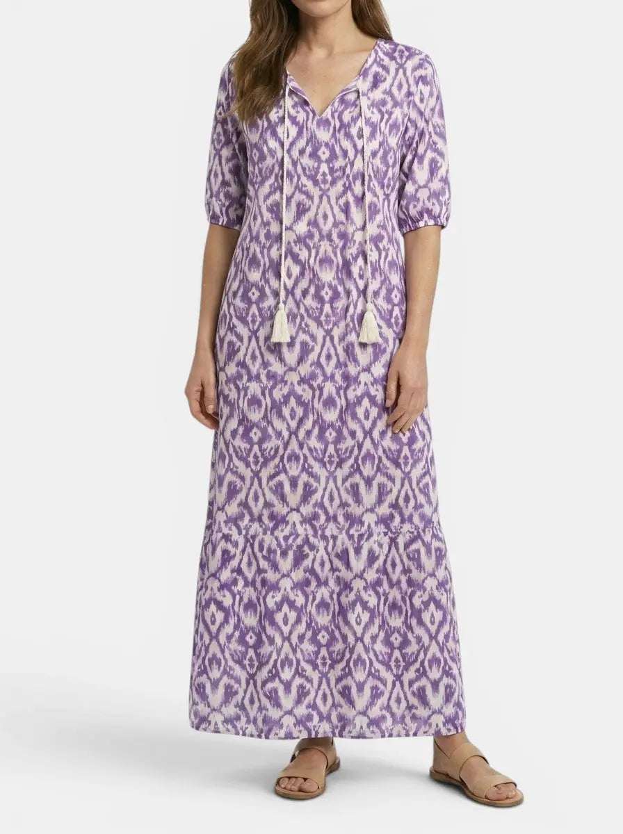 Calandra — Light Airy Fabric Maxi Dress With Flattering Bohemian Summer Design