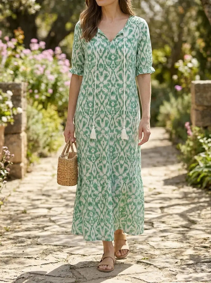 Calandra — Light Airy Fabric Maxi Dress With Flattering Bohemian Summer Design