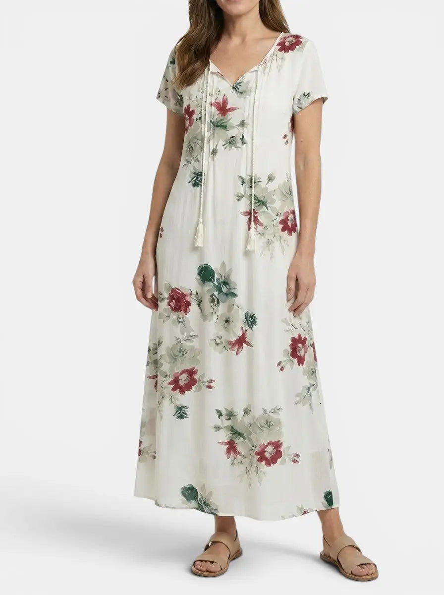 Calandra — Light Airy Fabric Maxi Dress With Flattering Bohemian Summer Design