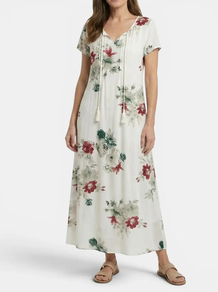 Calandra — Light Airy Fabric Maxi Dress With Flattering Bohemian Summer Design