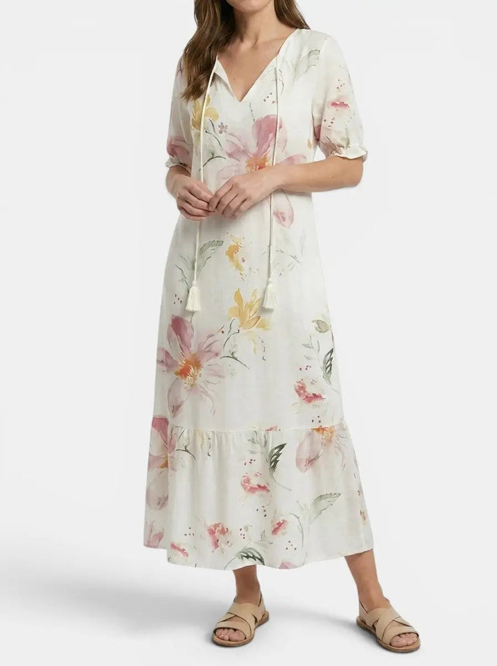 Calandra — Light Airy Fabric Maxi Dress With Flattering Bohemian Summer Design