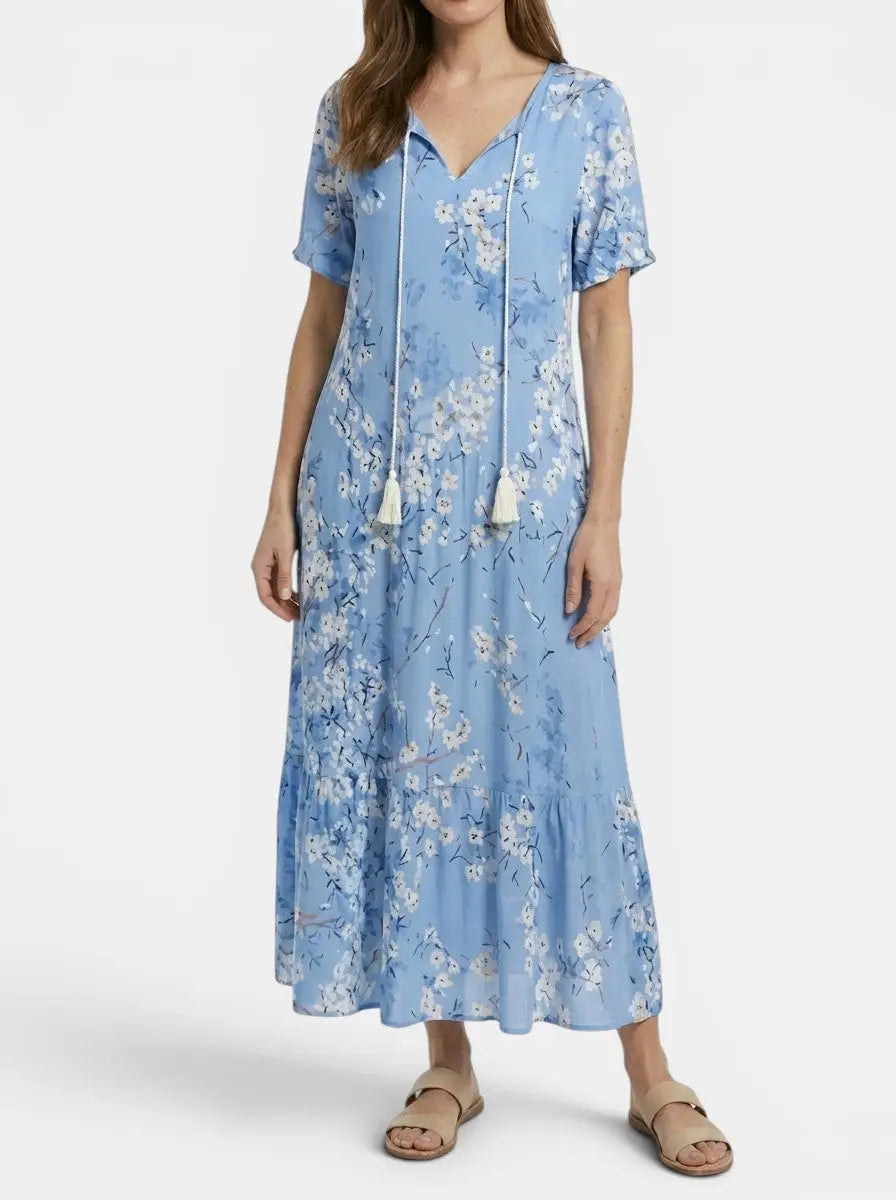 Calandra — Light Airy Fabric Maxi Dress With Flattering Bohemian Summer Design