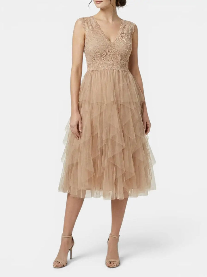 Odette — Lightweight Chiffon Mini Cocktail Dress With Elegant Ruffled Party Design
